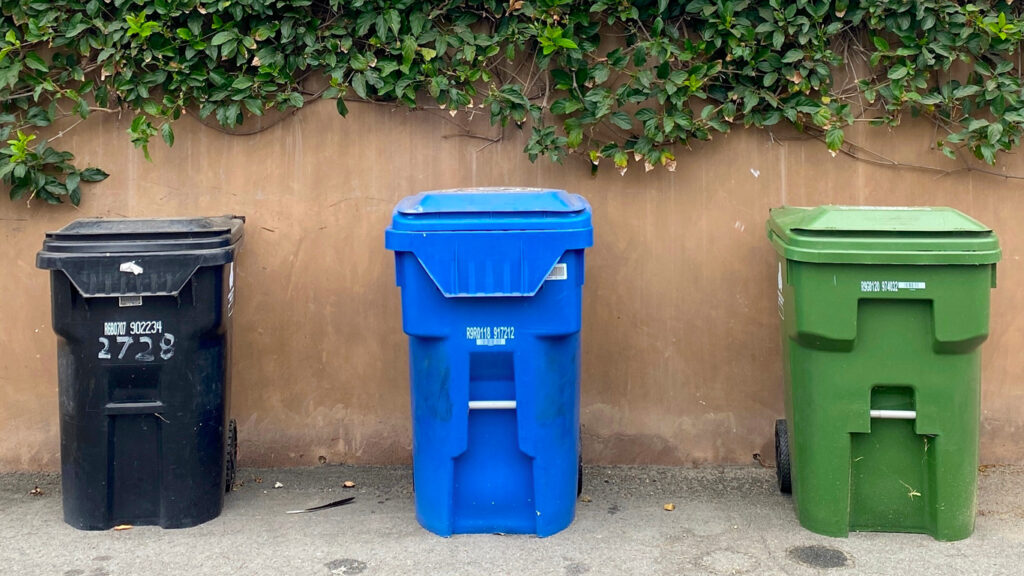 Garbage and recycling bins